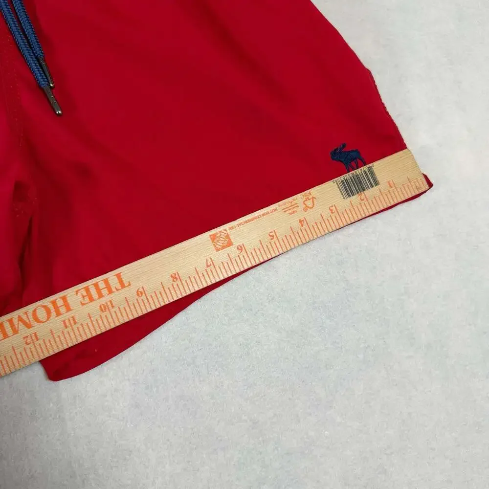 Abercrombie & Fitch Trunks Mens Size L Red Stretch Swim Shorts